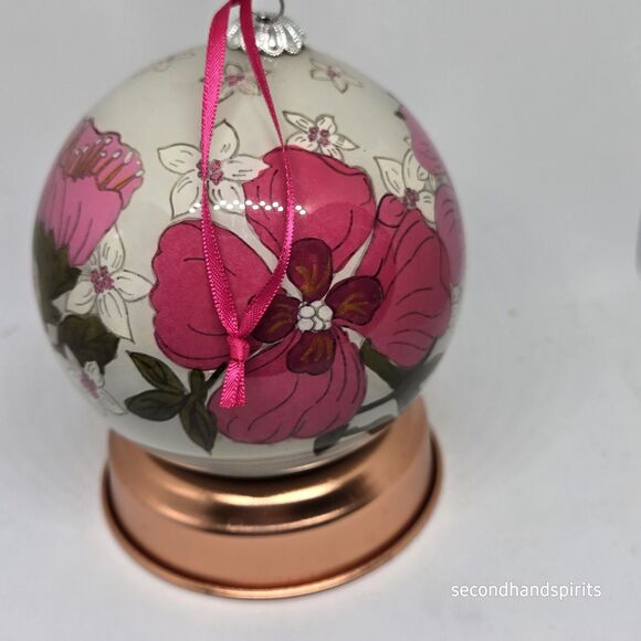 Vera Bradley 2011 Tea Garden Glass Ball Ornament Christmas W Box - Picture 6 of 9